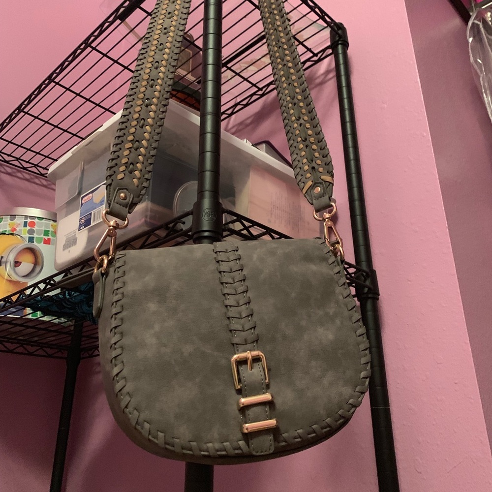 Small gray shoulder bag